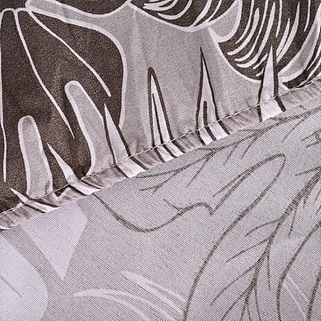 Hush Haven 6 Piece Botanical Digital Print Duvet Cover Set (King) - White