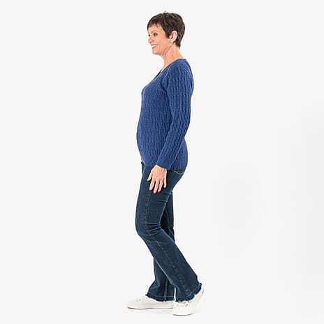 Sugar Crisp Acrylic Knitted Jumper (Size - Medium) - Denim