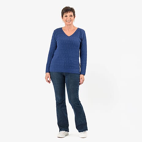 Sugar Crisp Acrylic Knitted Jumper (Size - XL) - Denim