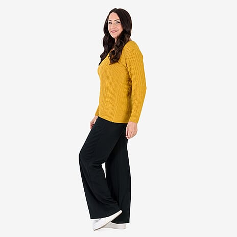Sugar Crisp Acrylic Knitted Jumper (Size - XL) - Mustard