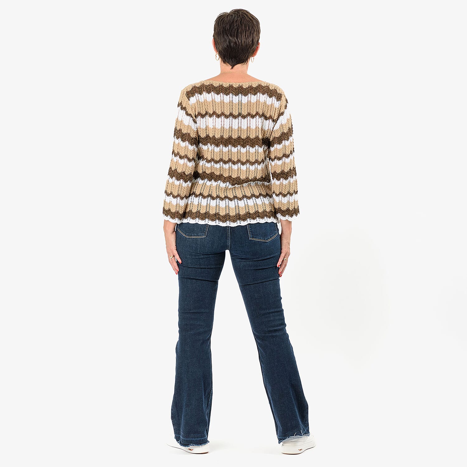 Sugar Crisp Chevronwave Stripe Textured Jumper 
