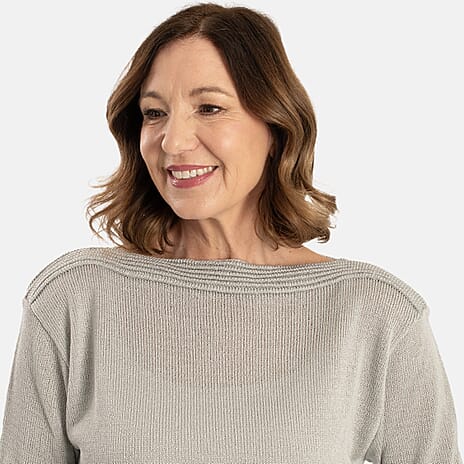 Sugar Crisp Acrylic Knitted Top (Size - Large) - Grey