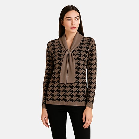 Sugar Crisp Acrylic Jumper (Size - Medium) - Taupe