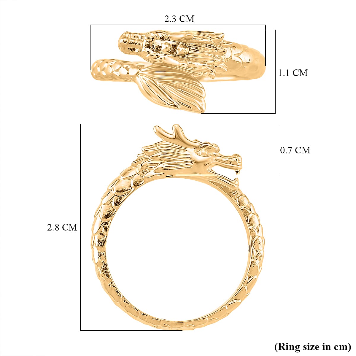 Close Out Deal - 9K Yellow Gold HANDMADE  Dragon Ring