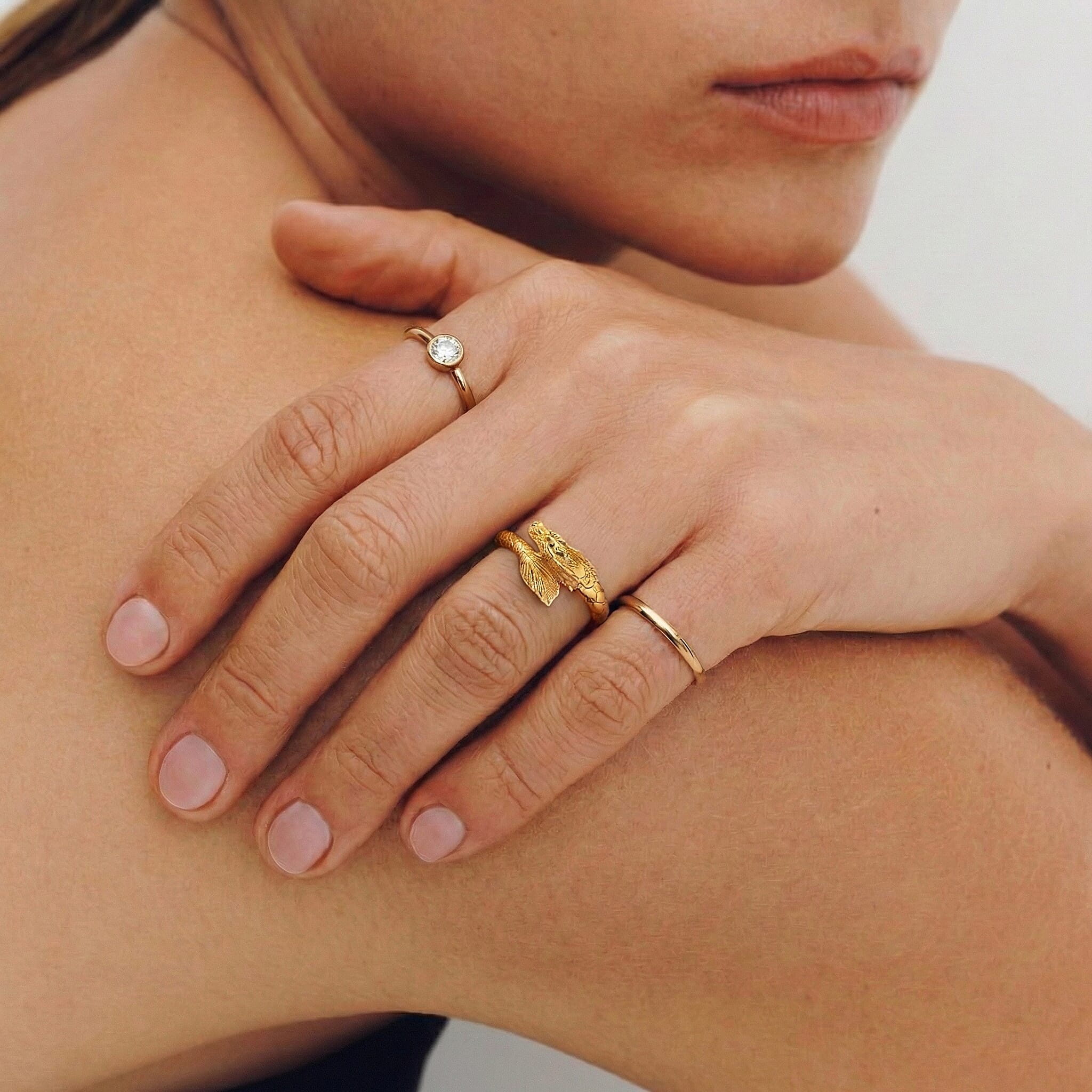 Close Out Deal - 9K Yellow Gold HANDMADE Dragon Ring