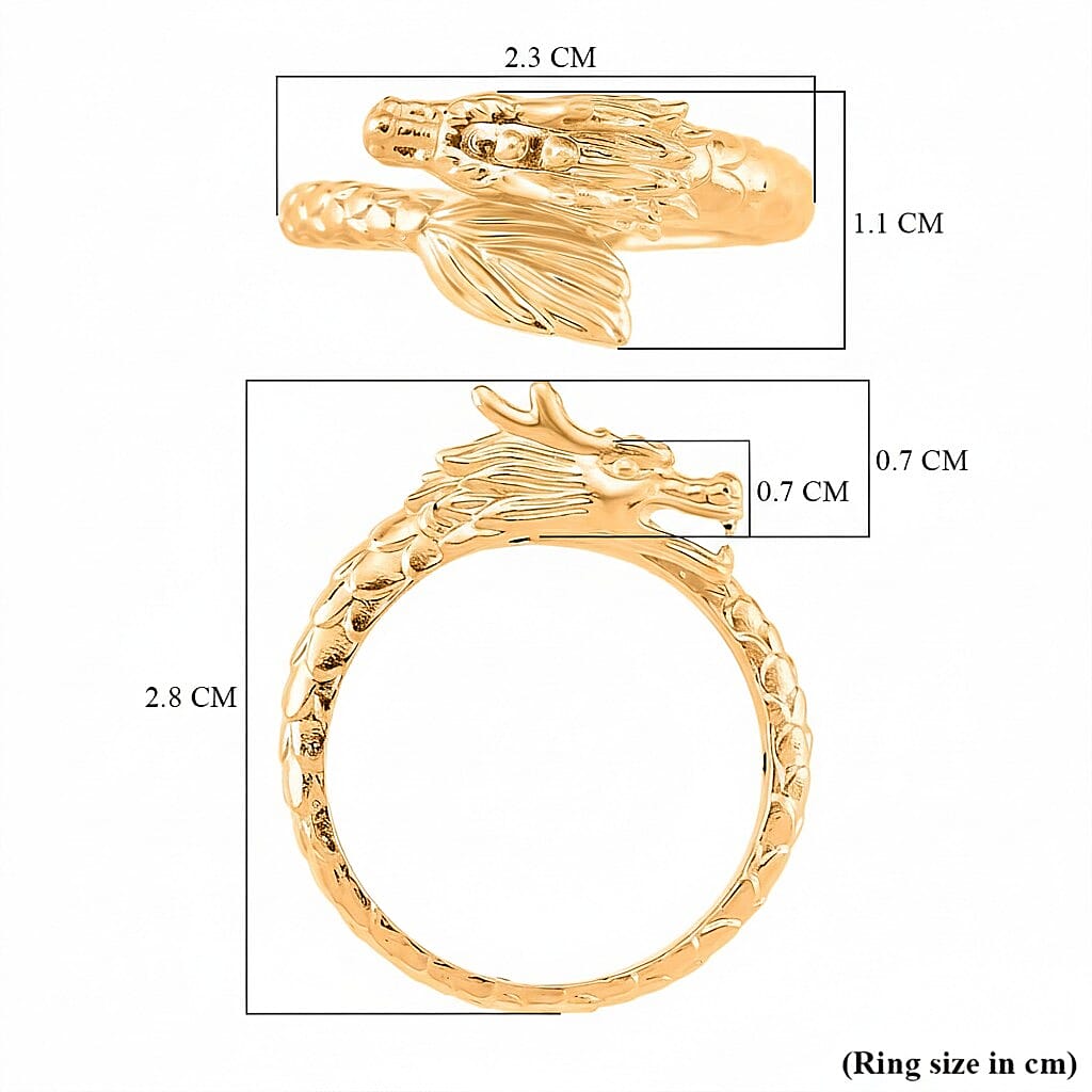 Close Out Deal - 9K Yellow Gold HANDMADE Dragon Ring