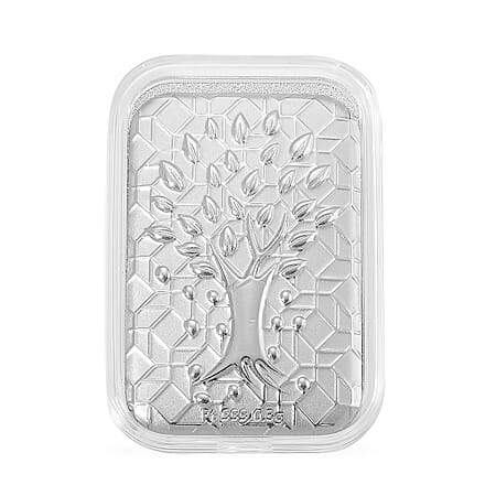 999 White Platinum Embossed Tree Bar 999 White Platinum Embossed Tree Bar