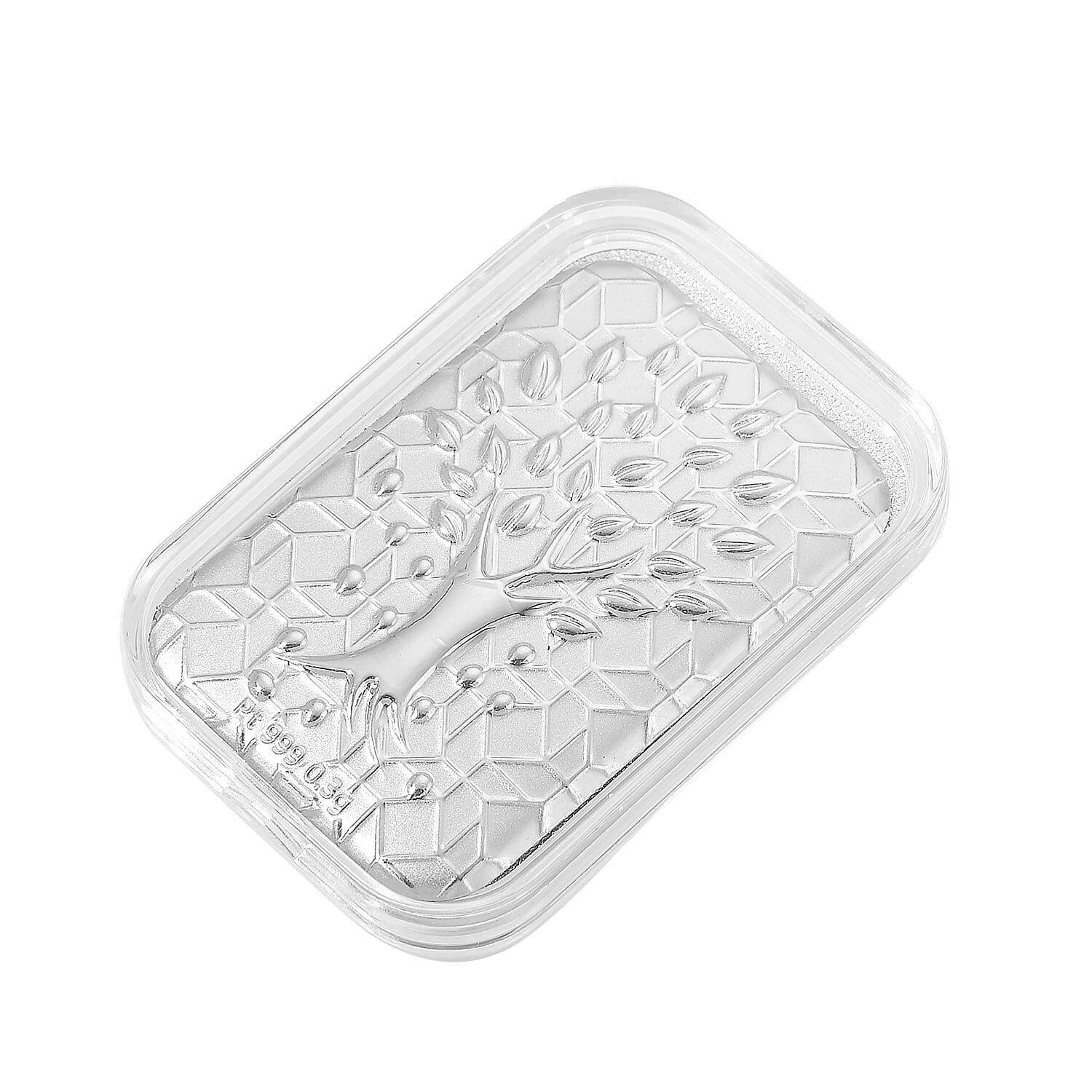 999 White Platinum Embossed Tree Bar
