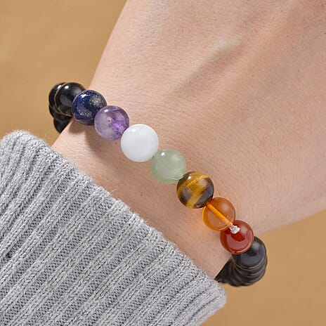 Shungite Seven Chakras Bracelet