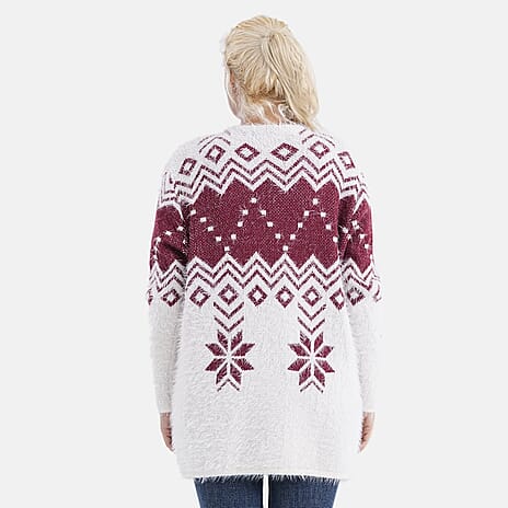 Best Seller - Tamsy Eyelash Coatigan with Pockets (Fit 8 to 20) - Red