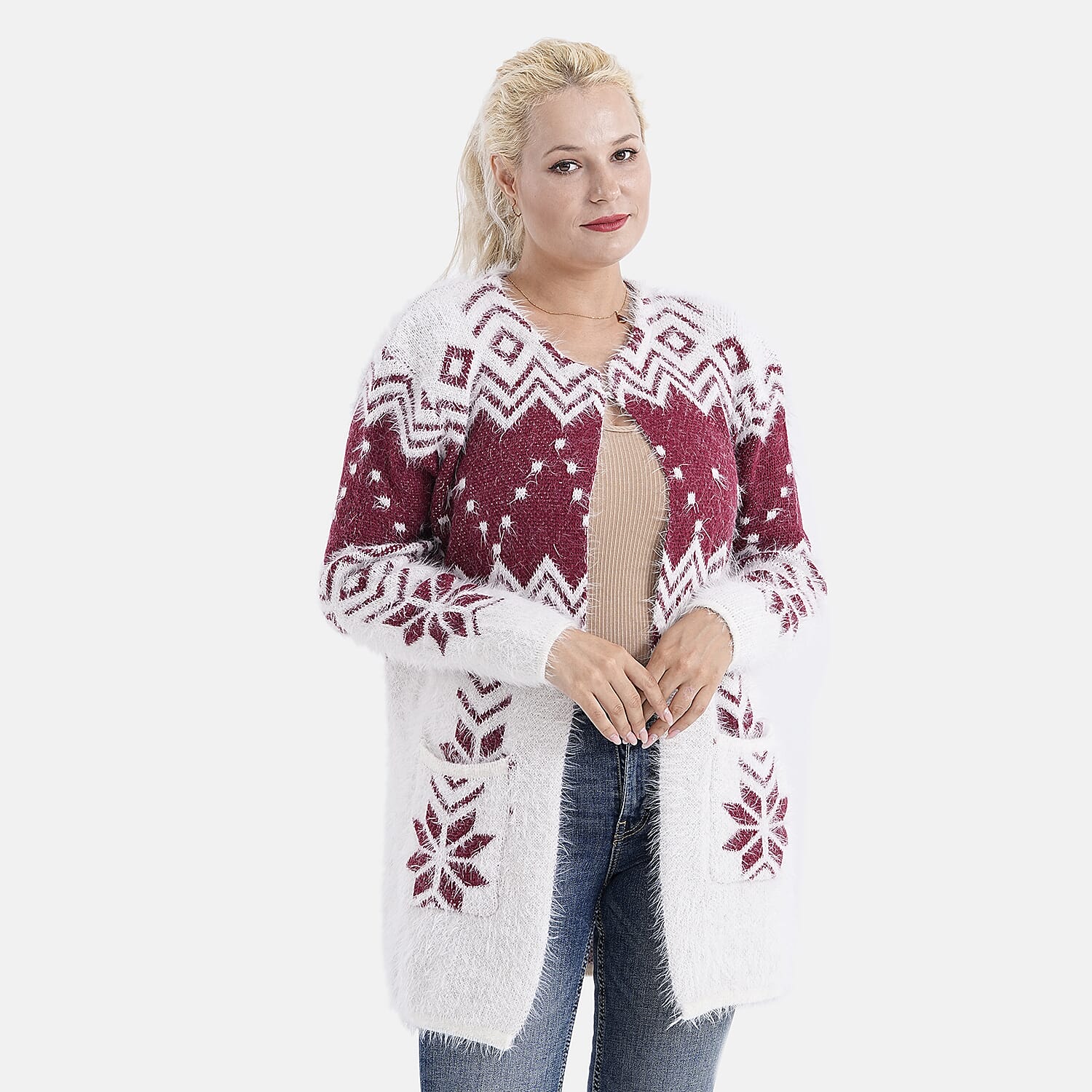 Best Seller - Tamsy Eyelash Coatigan with Pockets (Fit 8 to 20) - Red