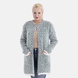 Tamsy Eyelash Coatigan with Pockets (Fit 8 to 20) - Purple and White