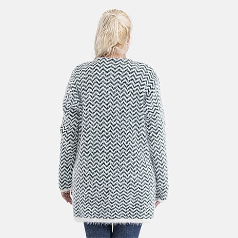 Best Seller - Tamsy Eyelash Coatigan with Pockets (Fit 8 to 20) - Chevron