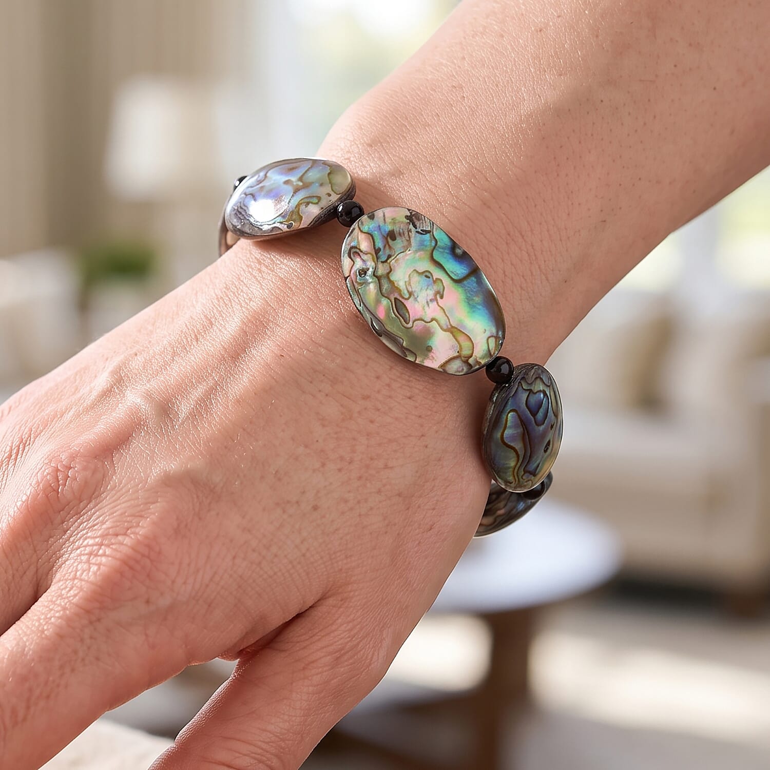 Abalone Shell Adjustable Link Bracelet (Size - 8.5-2 Ext) 150.00 Ct.