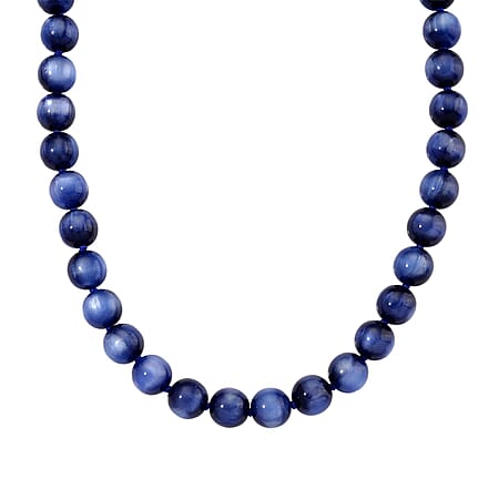 Blue Coloured Cats Eye Style Necklace with Lobster Clasp (Size 18 - 2 Ext) 340.00 Ct. Blue Coloured Cats Eye Style Necklace with Lobster Clasp (Size 18 - 2 Ext) 340.00 Ct.