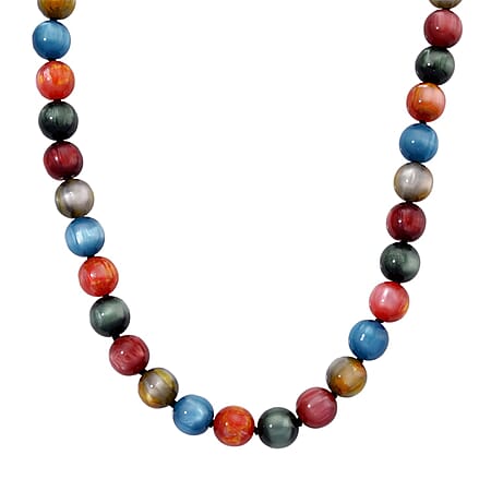 Multi Coloured Cats Eye Style Necklace with Lobster Clasp (Size 18-20) 340.00 Ct. Multi Coloured Cats Eye Style Necklace with Lobster Clasp (Size 18-20) 340.00 Ct.