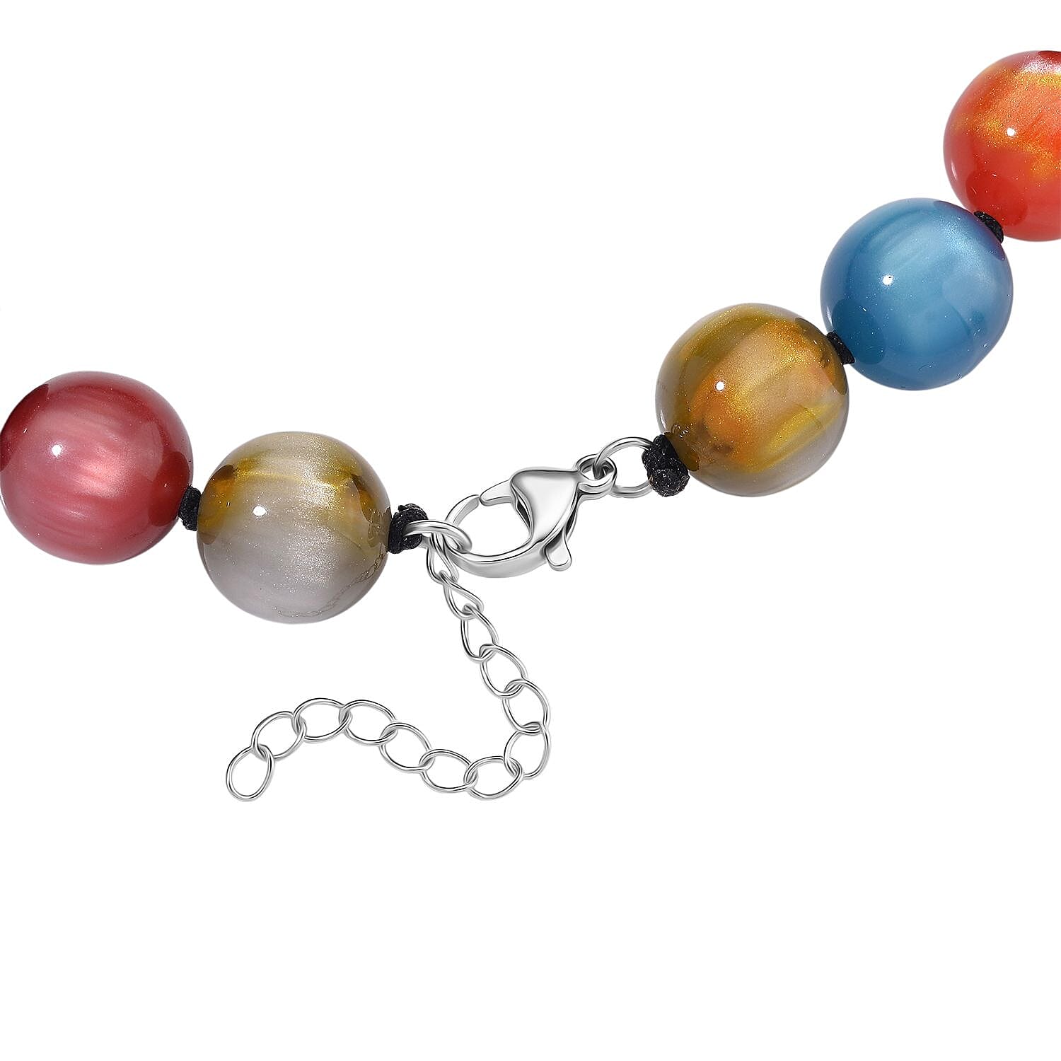 Multi Coloured Cats Eye Style Necklace with Lobster Clasp (Size 18-20) 340.00 Ct.