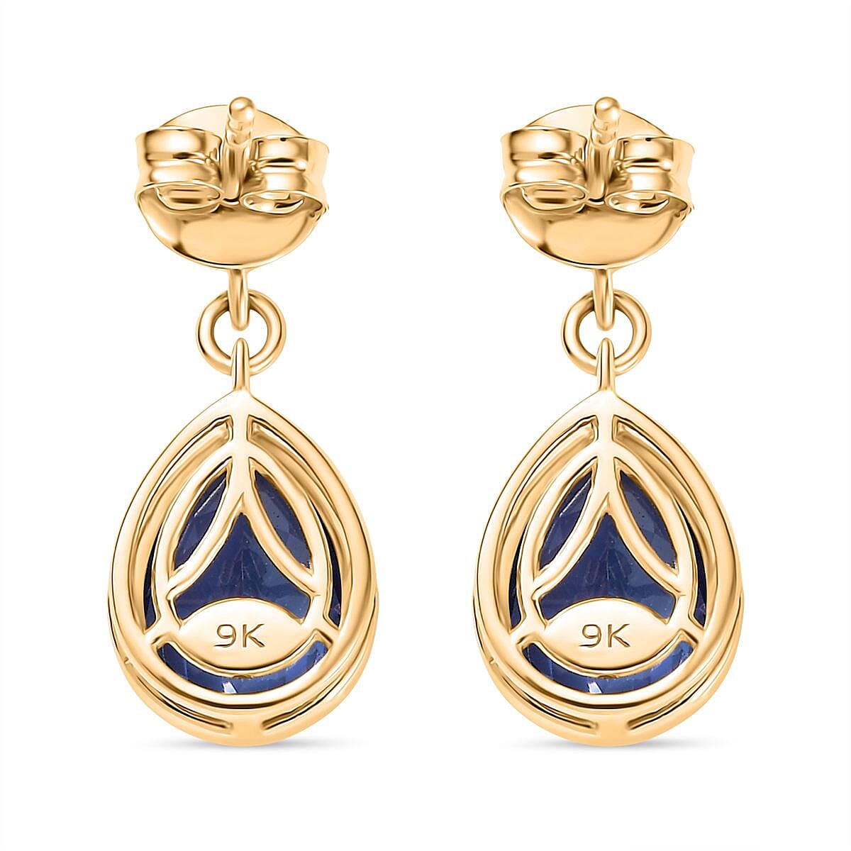 9K Yellow Gold AAA Tanzanite, White Diamond I3 Dangling Earring, Gold Wt.2.2 Gms  3.700  Ct.