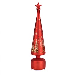 Rotating LED Christmas Tree Light - 3 x AA Battery-Operated (not included) - Red
