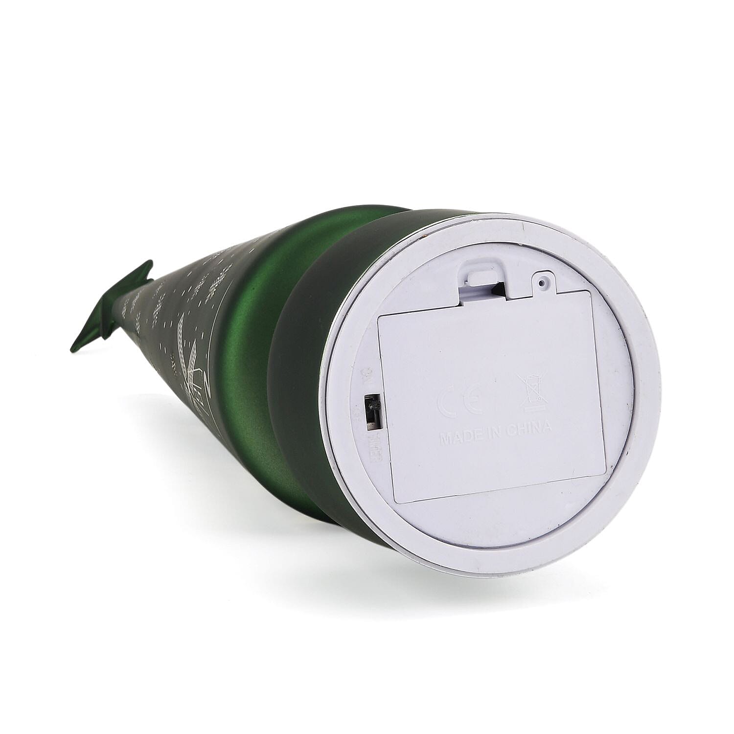 Rotating LED Christmas Tree Light - 3 x AA Battery-Operated (not included) - Green