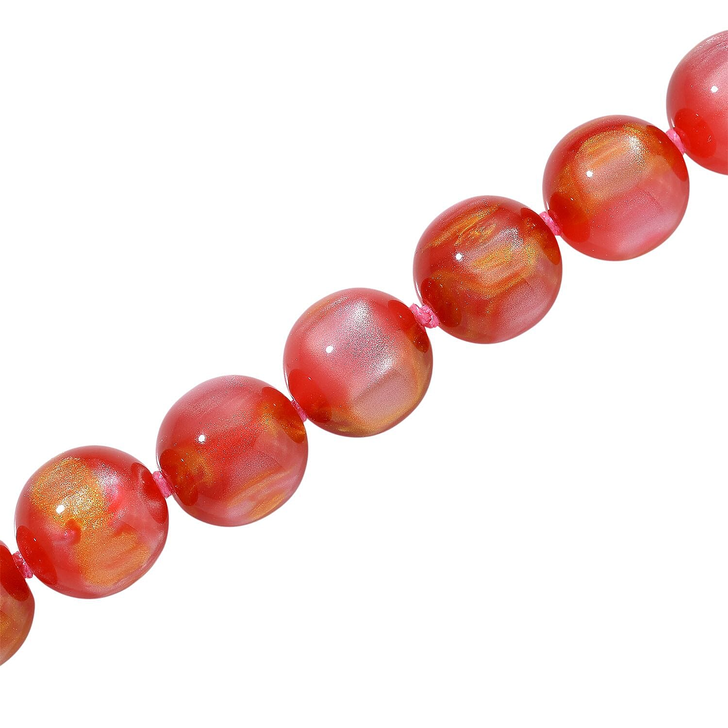 Cherry Coloured Cats Eye Style Necklace with Lobster Clasp (Size 18 - 2) 330.00 Ct.