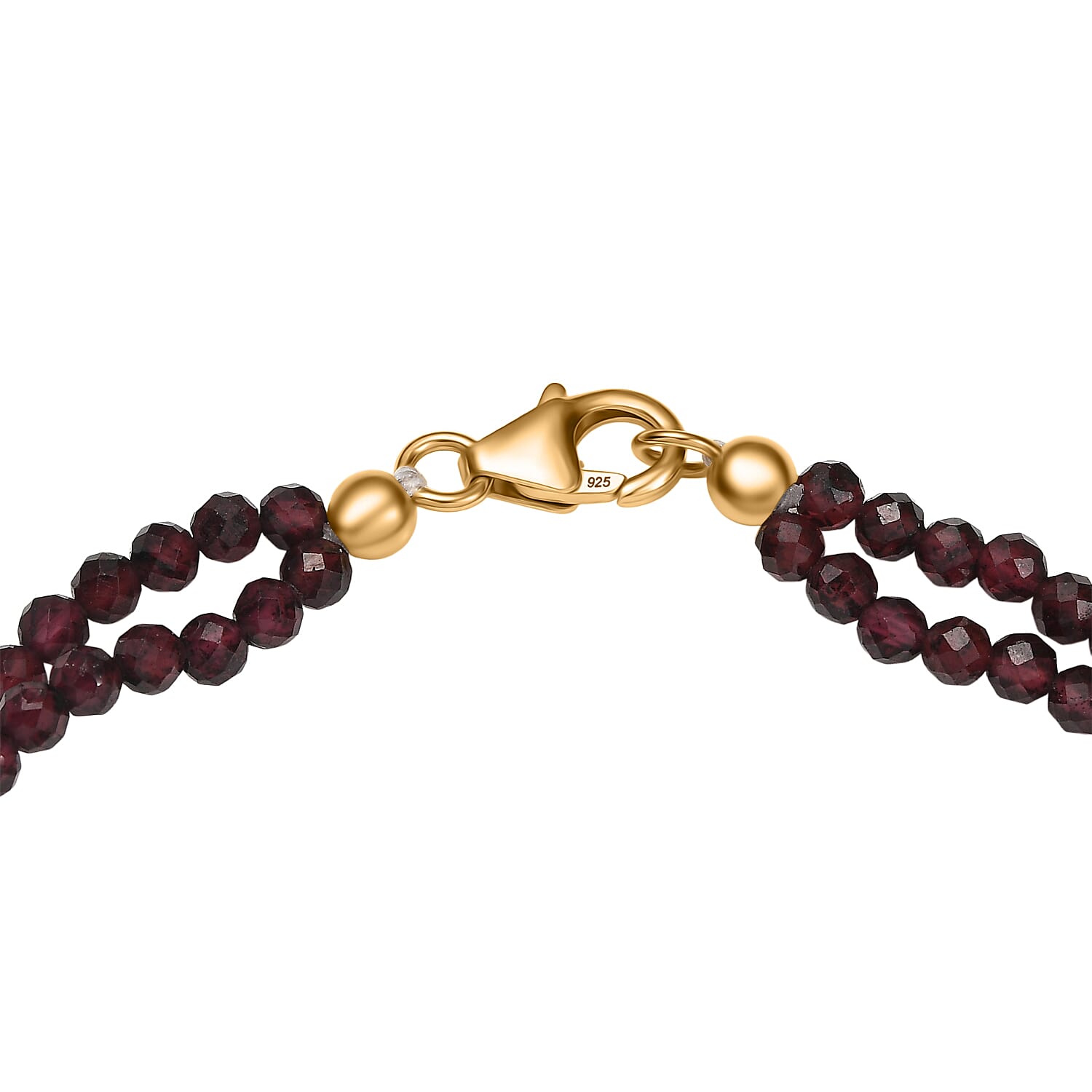 GP Italian Garden Collection - Red Garnet, Blue Sapphire Bracelet (Size - 7.5) in 18K Vermeil Yellow Gold Sterling Silver 29.42 Ct.