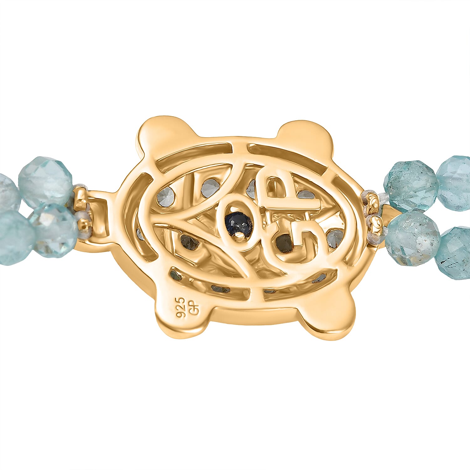 GP Italian Garden Collection - Mint Apatite, Apatite, Blue Sapphire, White Zircon Fancy Bracelet (Size - 7.5) in 18K Vermeil Yellow Gold Sterling Silver 35.22 Ct.