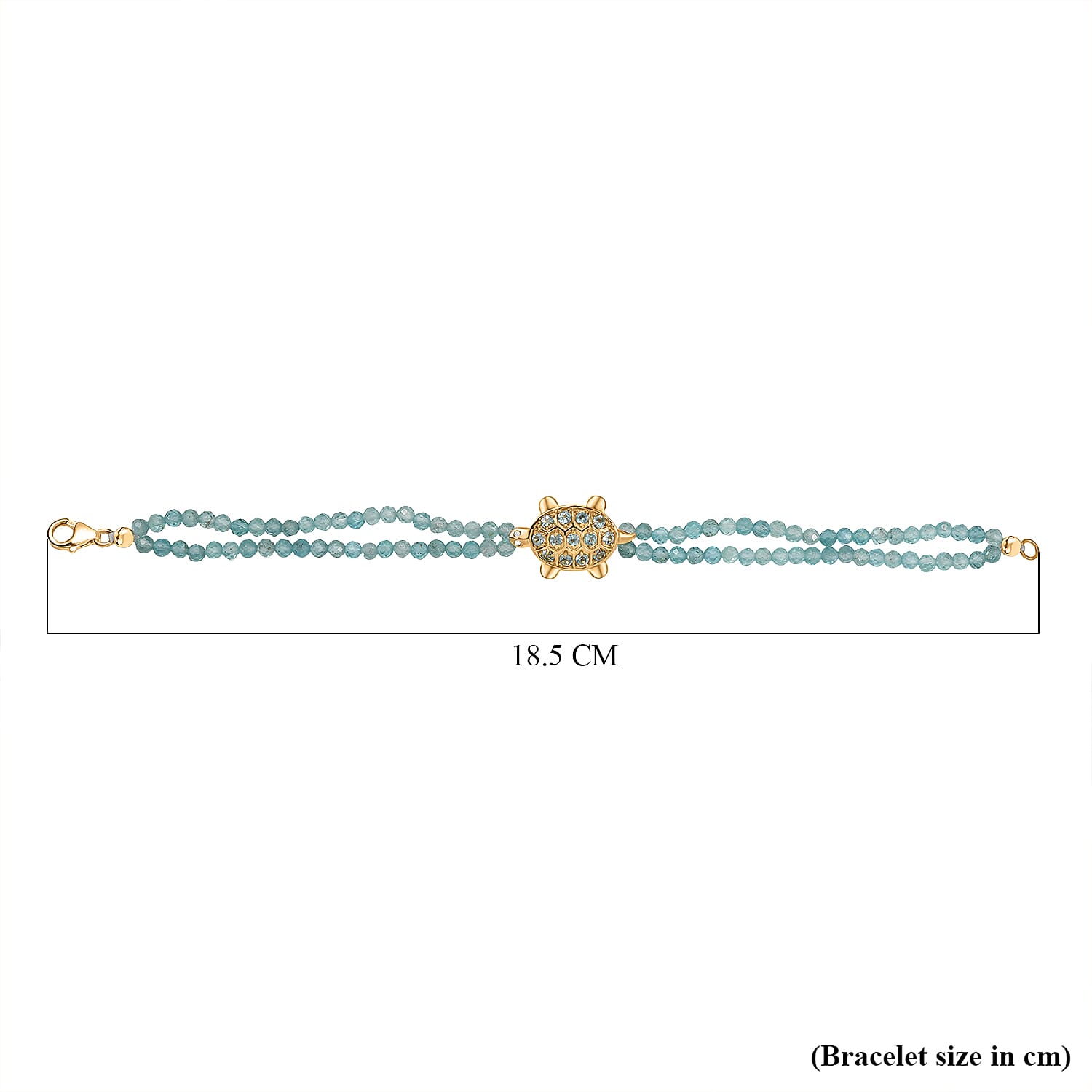GP Italian Garden Collection - Mint Apatite, Apatite, Blue Sapphire, White Zircon Fancy Bracelet (Size - 7.5) in 18K Vermeil Yellow Gold Sterling Silver 35.22 Ct.