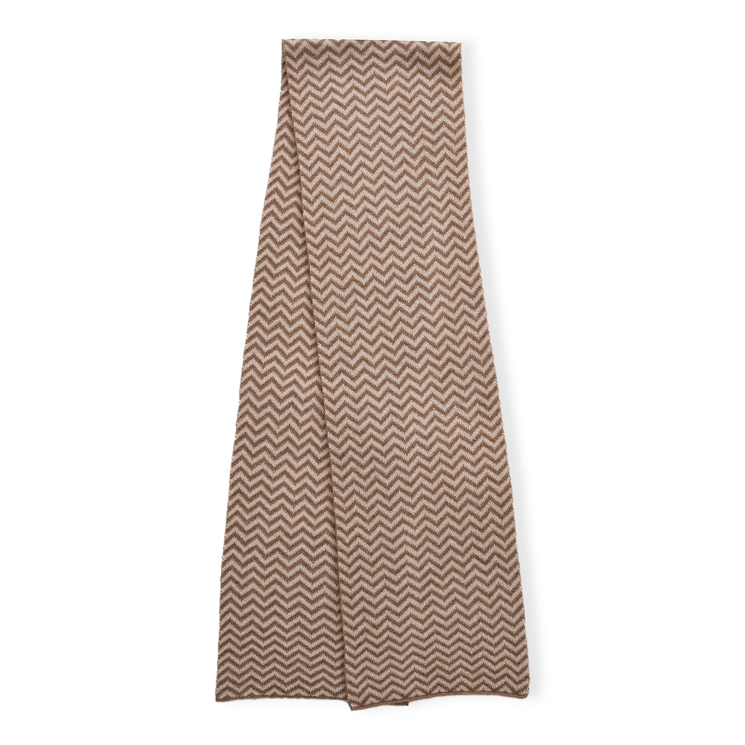 Stylish Knit Scarf & Headband Set - Beige & Off-White