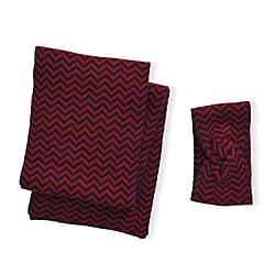 Stylish Knit Scarf & Headband Set - Black & Off-White