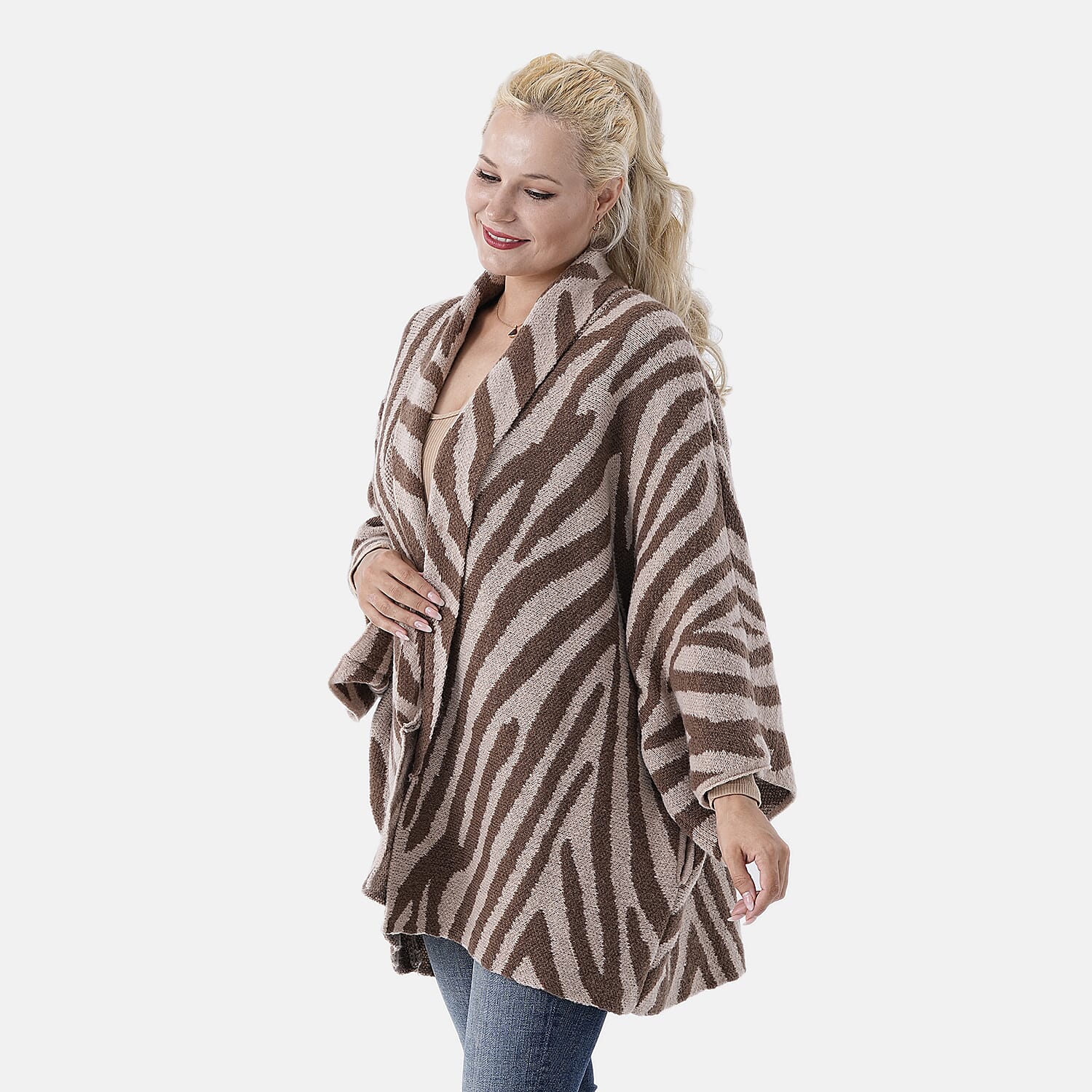 La Marey Oversized Cardigan (Size 10 to 22) - Chocolate