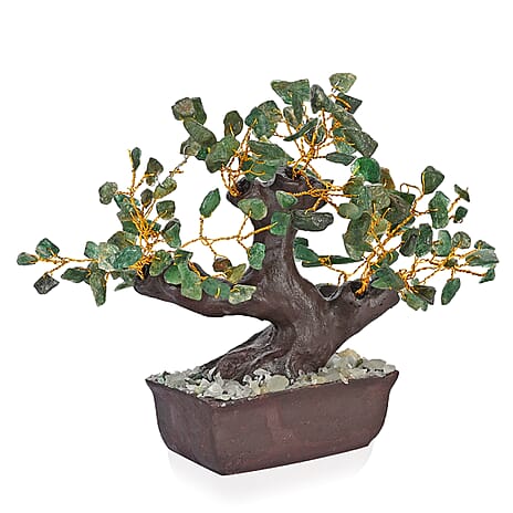 Bliss - Beyond 150 Green Aventurinr Gemstone Bonsai Tree (12 inch)