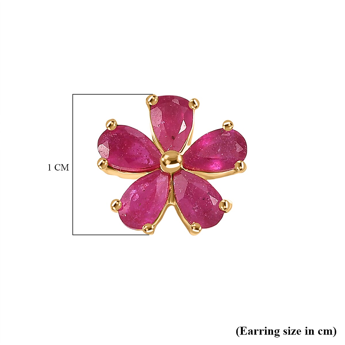 African Ruby Earring in 14K Gold OverlaySterling Silver  2.870  Ct.