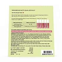 Just Herbs: Set of 5 - Ayurvedic Liquid Matte Finish Lipstick Make Up Kit - Brights and Pinks