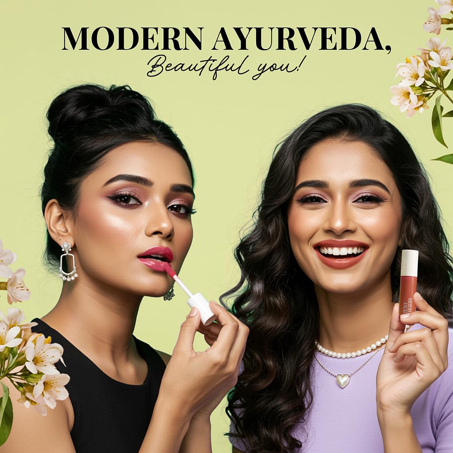 Just Herbs- Set of 5 - Ayurvedic Liquid Matte Finish Lipstick Kit - Brights and Pinks Just Herbs- Set of 5 - Ayurvedic Liquid Matte Finish Lipstick Kit - Brights and Pinks