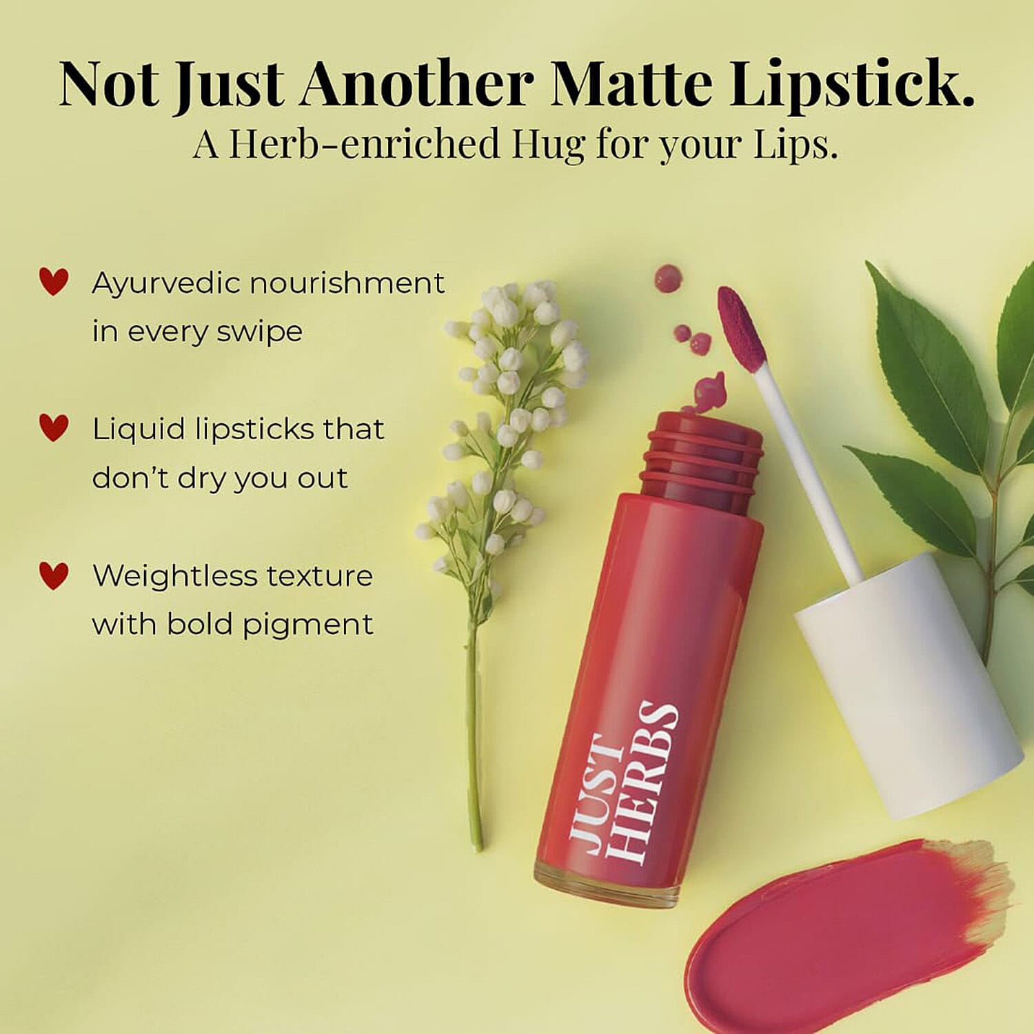 Just Herbs- Set of 5 - Ayurvedic Liquid Matte Finish Lipstick Kit - Deeps & Reds Just Herbs- Set of 5 - Ayurvedic Liquid Matte Finish Lipstick Kit - Deeps & Reds