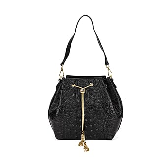 https://tjcuk.sirv.com/Products/82/0/8201629/La-Marey-Genuine-Leather-Croc-Emobossed-Bucket-Bag-Size-8x4x9-cm-Black_8201629.jpg?w=342&h=342