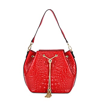 https://tjcuk.sirv.com/Products/82/0/8201631/La-Marey-Genuine-Leather-Croc-Emobossed-Bucket-Bag-Size-8x4x9-cm-Wine-_8201631.jpg?w=342&h=342