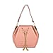 La Marey Genuine Leather Crocodile Embossed Handbag With Spiga Chain Cord and Curb Link Crossbody Strap- Pink
