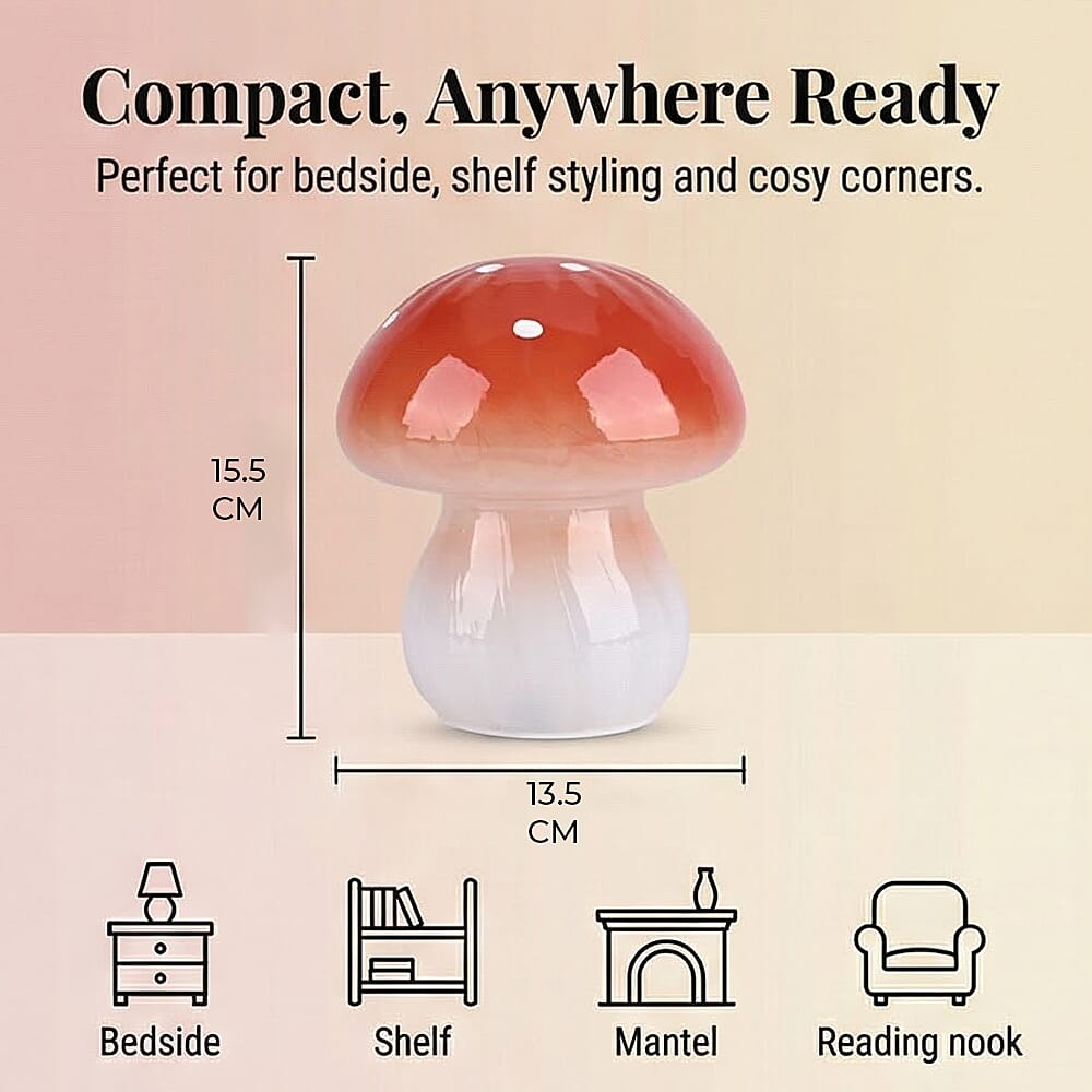 TREND OF THE YEAR - Livmore Glass Mushroom LED Lamp - Red