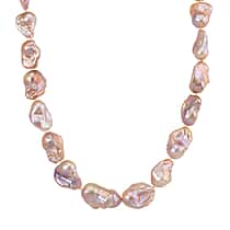 Rare Find Natural Multi Color Baroque Necklace (Size - 18-2 Ext) with Lobster Clasp in Yellow Gold Plated Sterling Silver