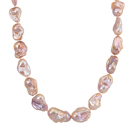 Tucson Rare Find AAA Natural Multi Color Baroque Necklace (Size - 18-2 Ext) with Lobster Clasp in Yellow Gold Plated Sterling Silver