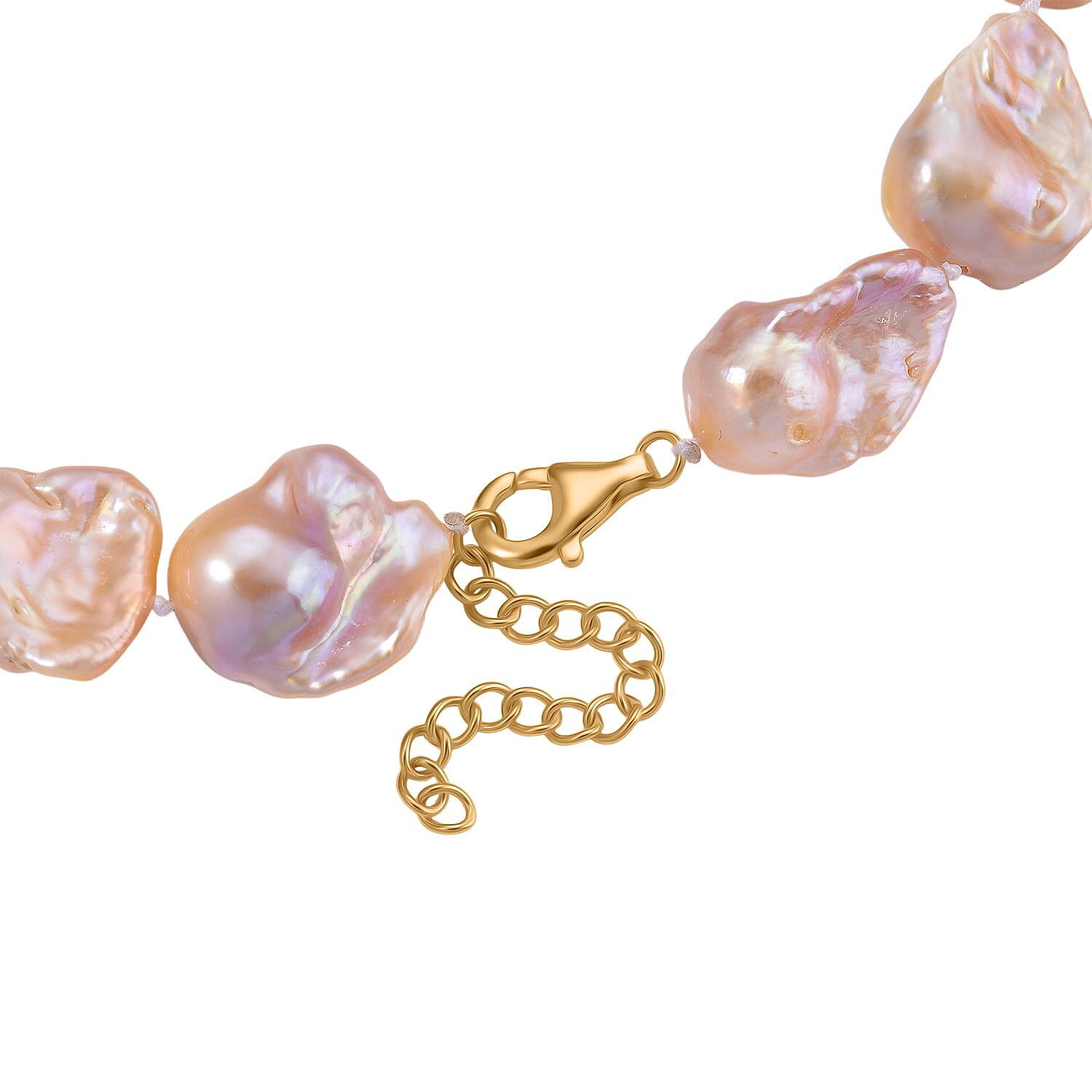 Tucson Rare Find AAA Natural Multi Color Baroque Necklace (Size - 18-2 Ext) with Lobster Clasp in Yellow Gold Plated Sterling Silver Tucson Rare Find AAA Natural Multi Color Baroque Necklace (Size - 18-2 Ext) with Lobster Clasp in Yellow Gold Plated Sterling Silver