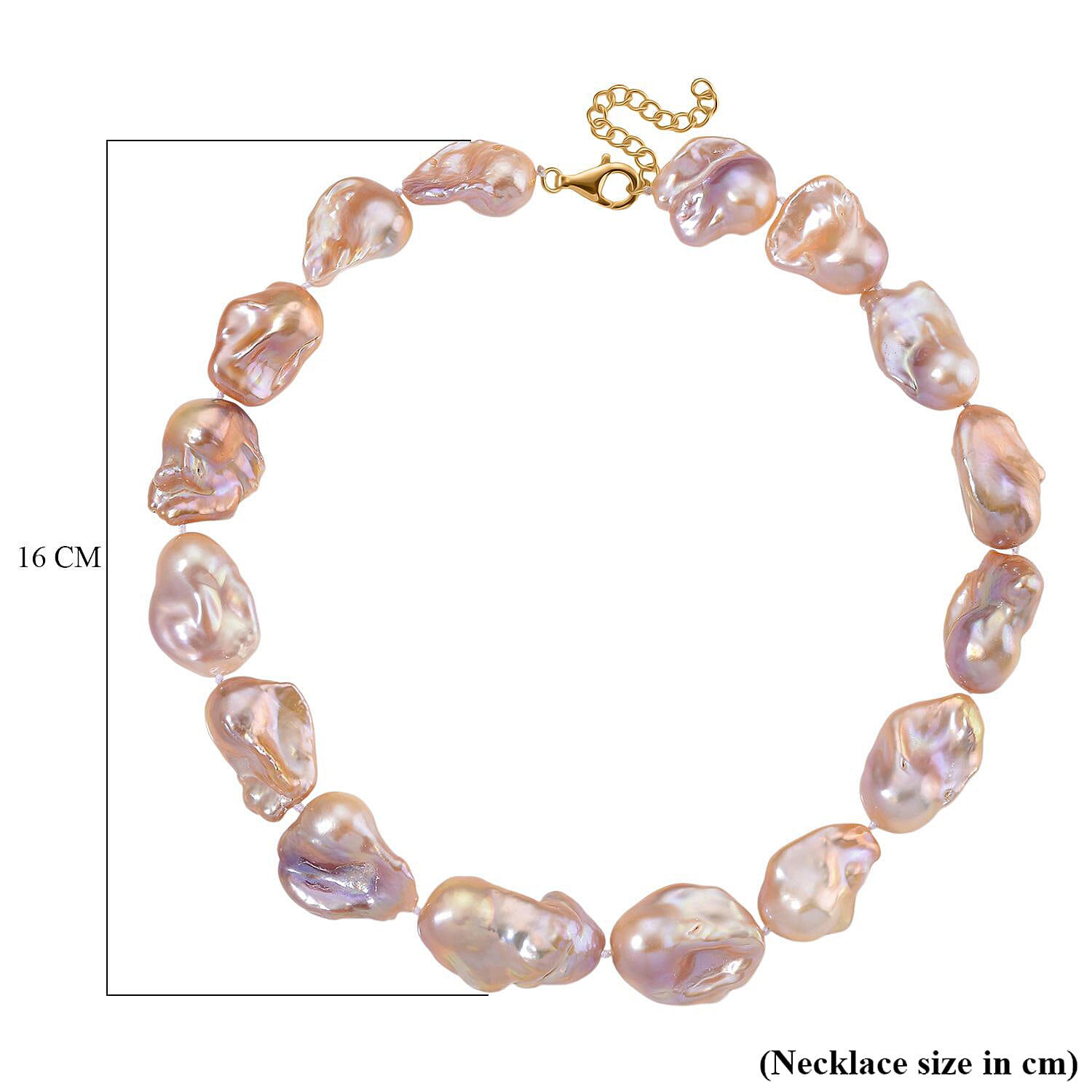 Tucson Rare Find AAA Natural Multi Color Baroque Necklace (Size - 18-2 Ext) with Lobster Clasp in Yellow Gold Plated Sterling Silver Tucson Rare Find AAA Natural Multi Color Baroque Necklace (Size - 18-2 Ext) with Lobster Clasp in Yellow Gold Plated Sterling Silver