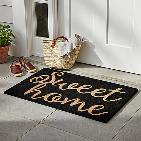 IW Special Vinyl Rug and Door Mat (Size 75x1 cm) - Black