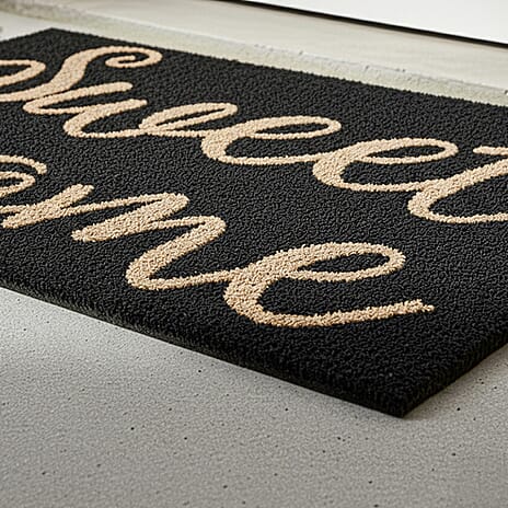 IW Special Vinyl Rug and Door Mat (Size 75x1 cm) - Black