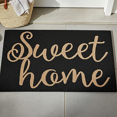 IW Special Vinyl Rug and Door Mat (Size 75x1 cm) - Black
