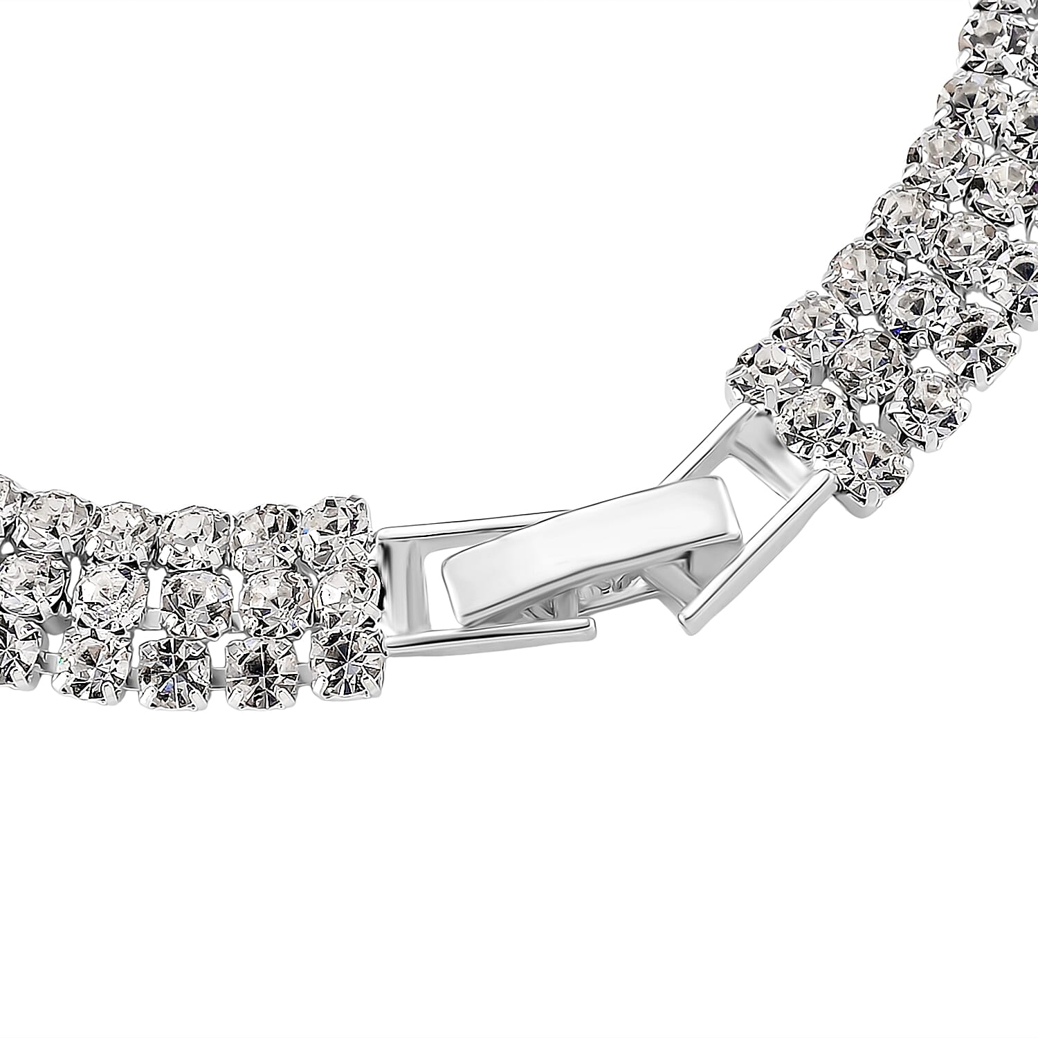 Austrian White Crystal Bracelet (Size - 7.5)