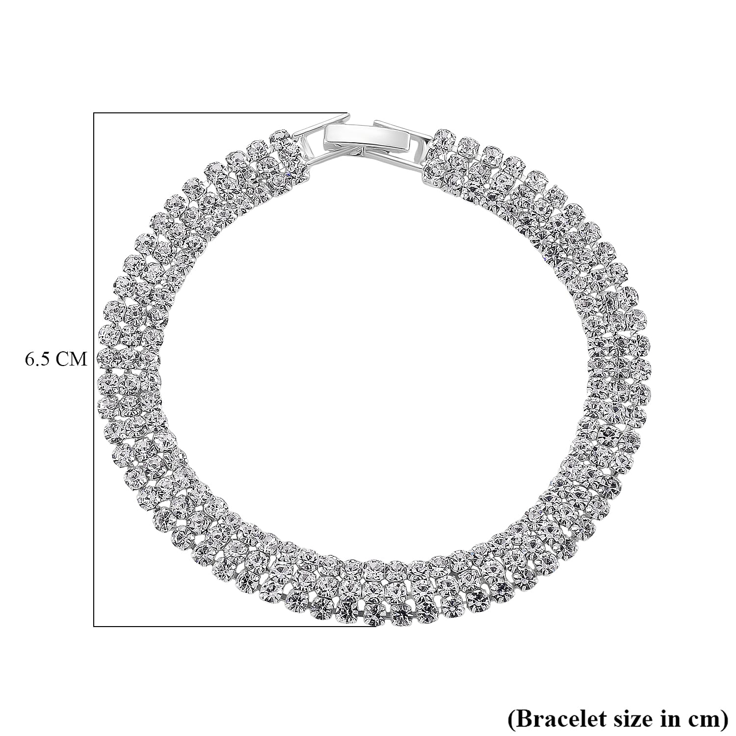 Austrian White Crystal Bracelet (Size - 7.5)