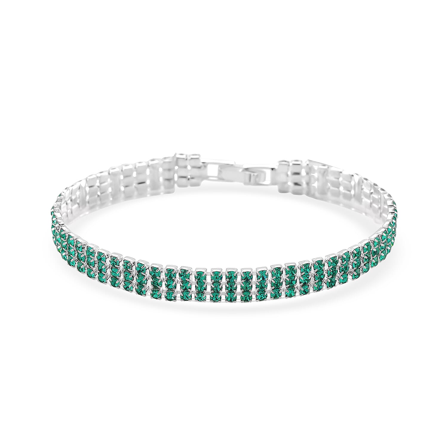 Austrian Green Crystal Bracelet (Size - 7.5)